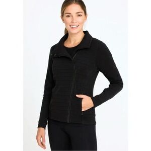 Lululemon Fleece Be True Jacket Asymmetric Up Relaxed Fit Mock Neck Black
